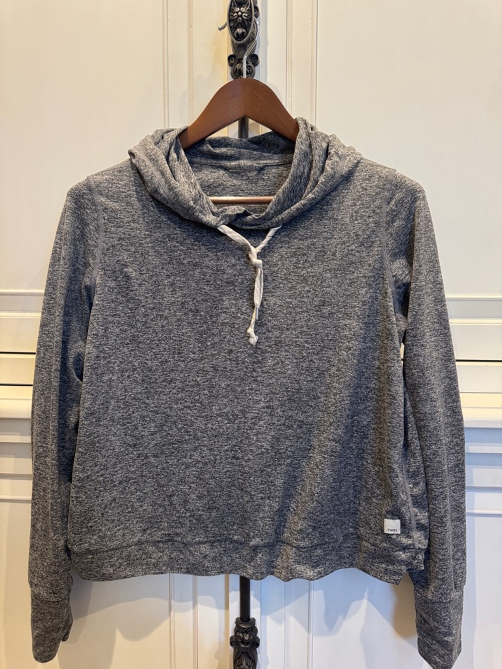 Vuori Heather Gray Drawstring Hooded Sweatshirt